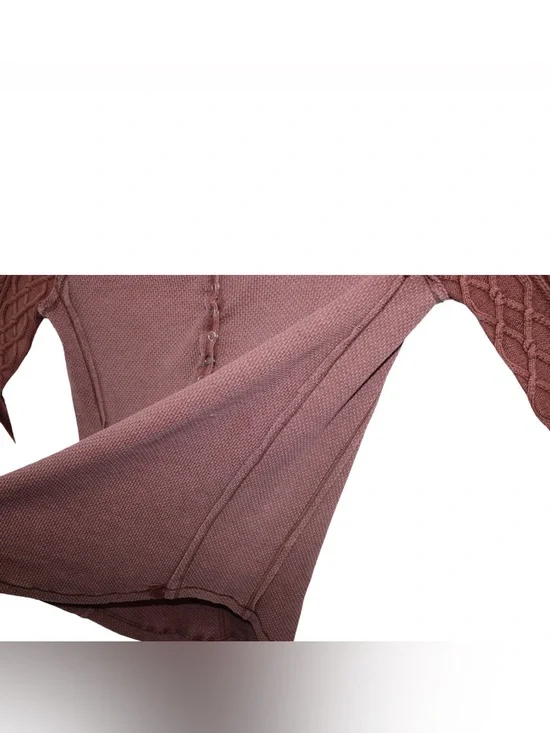 We The Free Twisted Cable Cuff Henley - Caramel Cafe - Picture 12 of 15